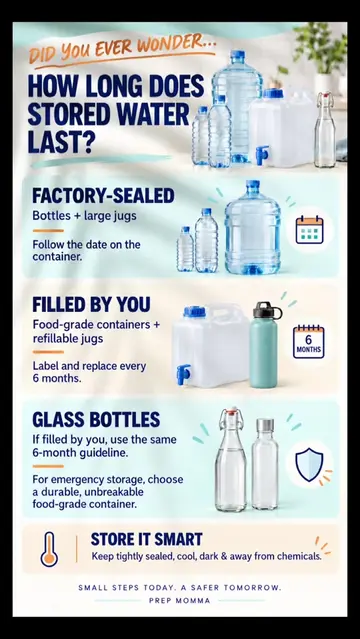 How long does stored water really last? 💧 The simplest way to remember it is to