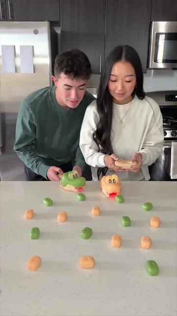 Longest Snake Wins! 🐍 #challenge #game #couplecomedy #blakeandkai #boardgames 