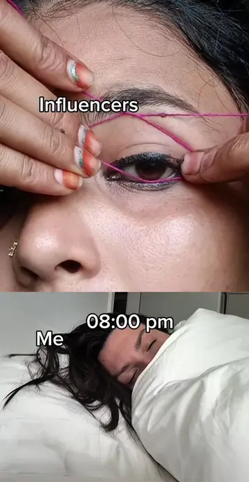 Influencers vs me Day 887 😴😴 Follow the original on IG lila_shaikh #morningrou