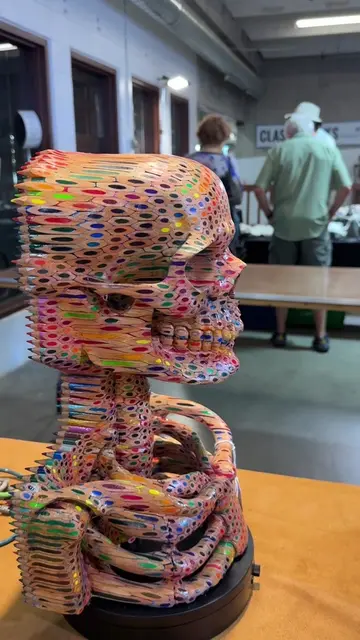I’ve seen a lot of unusual materials used in art, but this might be a first. 💀 
