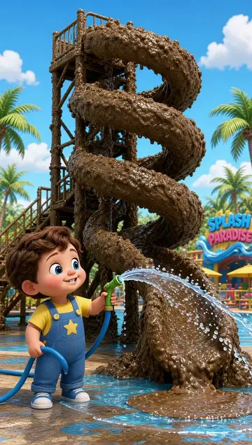 🌊 Water Park for Kids! Wash the Mud Away & Reveal the Colors! 🌈💦 🌊 Oh no! Th