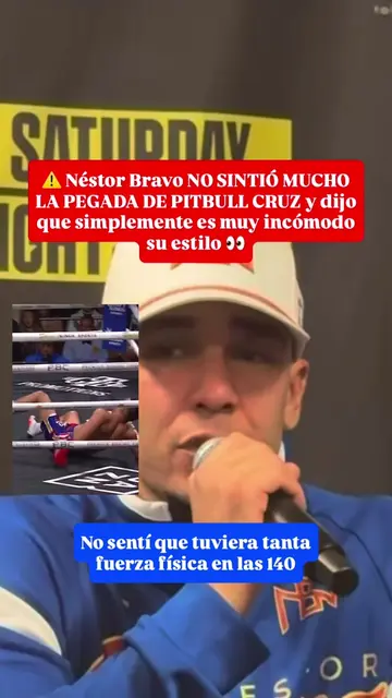 Néstor Bravo después de enfrentar a Pitbull Cruz en la conferencia de prensa. Ta