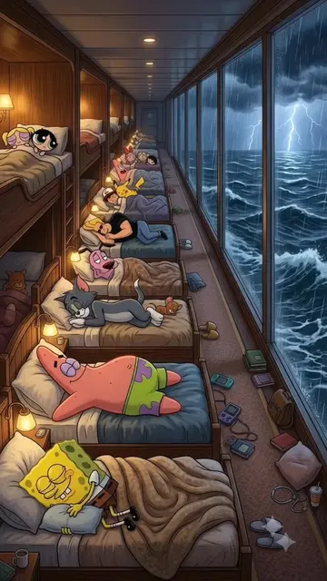 When the storm’s outside but it’s safe and cozy inside. Mario and Peach, Scooby 