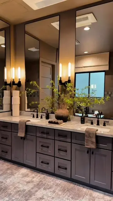 You don’t need new cabinets to elevate your bathroom!  We added three affordable