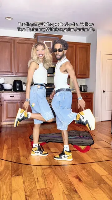 Trading my Orthopedic Jordan Yellow Toe 1’s for my Wife’s @Angel regular Jordan 