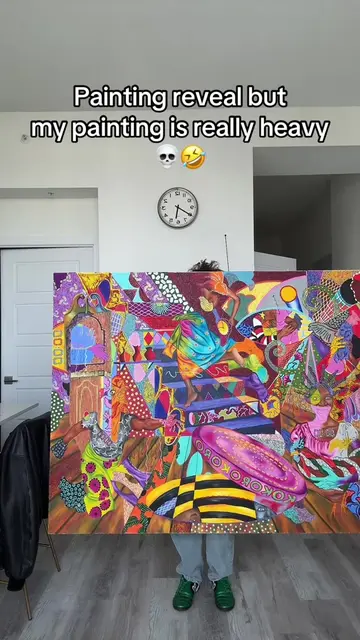 Carrying it is a whole workout 😭 #blooper #artist #oilpaint #paintingreveal #cr