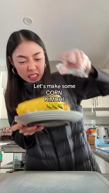 I love CORN (and I love kimchi)! 🌽 #corn #kimchi #cornkimchi #korean #vegemite 