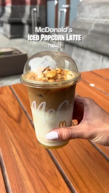 Neu! Iced Popcorn Latte bei McDonald’s🍿 es schmeckt 1:1 wie frisches Popcorn vo
