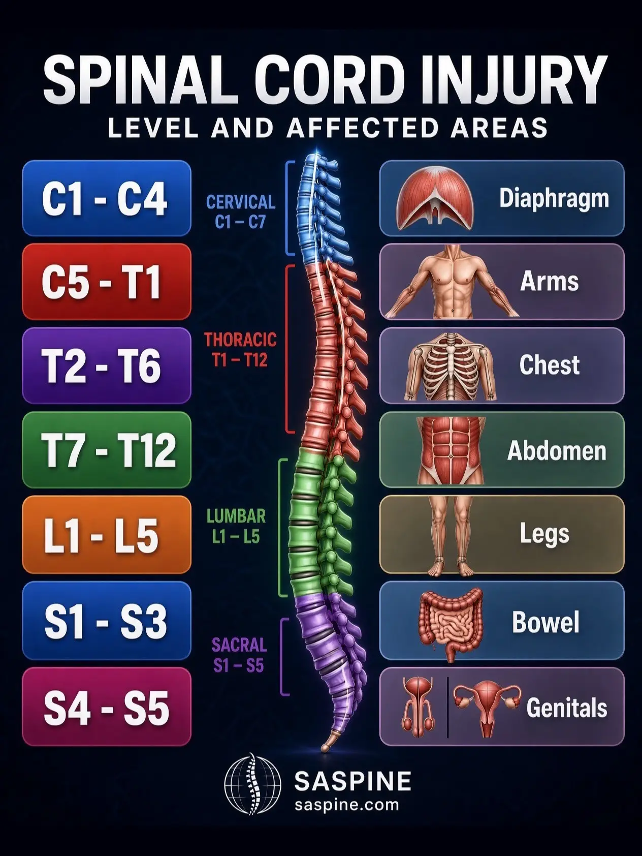 C4 can take your breath —> T10 can take your legs. Same diagnosis on paper. Comp