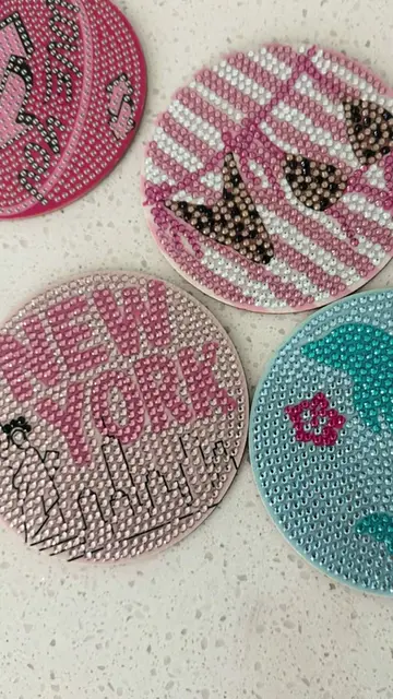 Bedazzle our new coaster set with me! Limited stock! #bedazzling #diamondart #Sm