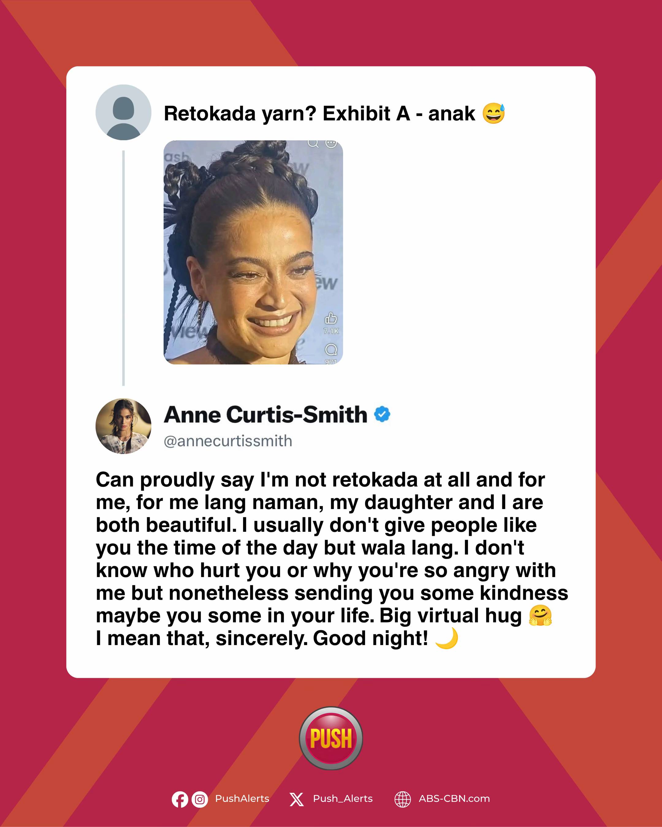 ‘I’M NOT RETOKADA AT ALL’ Kapamilya actress-host Anne Curtis claps back at a net