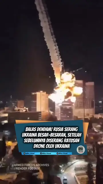 "SERANGAN BALASAN! RUSIA GEMPUR BESAR-BESARAN WILAYAH UKRAINA DENGAN RATUSAN DRO