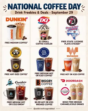 ☕️ **MARK YOUR CALENDARS!** National Coffee Day is September 29! 🎉 We rounded u
