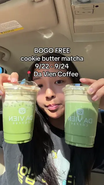 BOGO Free cookie butter matcha latte @davien.coffee today 9/22-9/24! $7 for two 