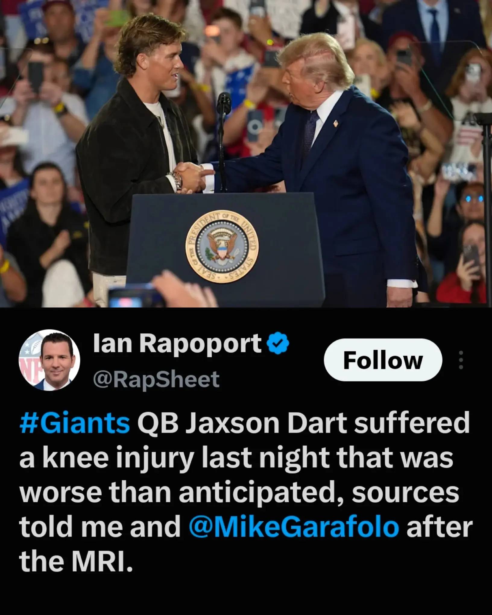 How I feel about the Jaxson Dart injury news... #antimaga #antitrump 
