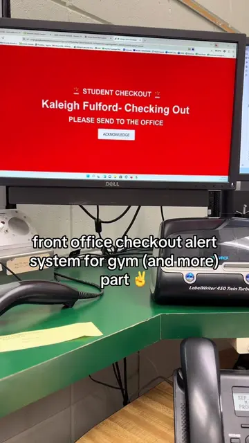 share this check out alert system with your favorite front office school secreta