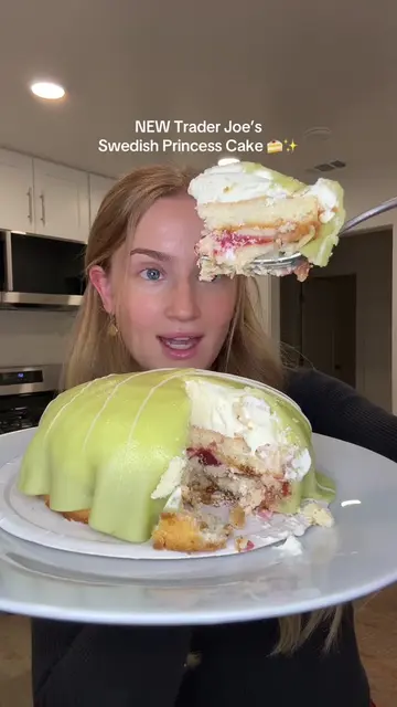 I can’t say no cake 🍰 especially a Swedish princess cake…  #traderjoes #traderj