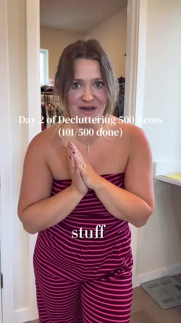 Rules of this declutter - 100 items for every day my husband is gone. He is gone