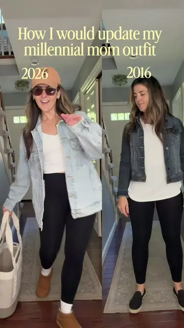 How I’d update the jean jacket + leggings outfit for 2026 👖 Same leggings. Diff