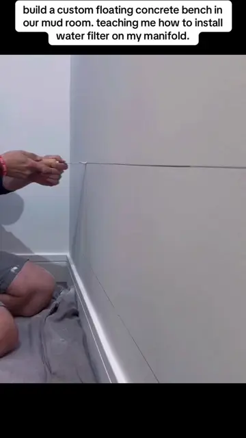 build a custom floating concrete bench in our mud room. teaching me how to insta