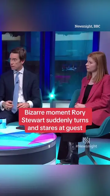 This is the bizarre moment Rory Stewart suddenly turns and stares at fellow News