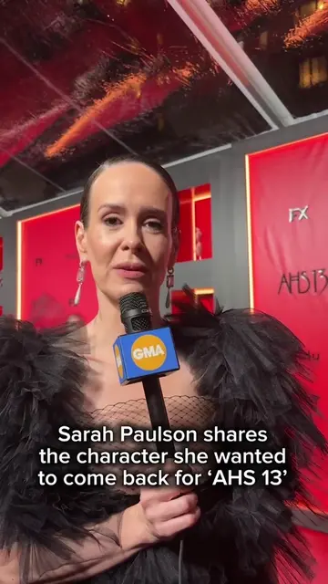 Sarah Paulson with the 🍵 #ahs13 #evanpeters