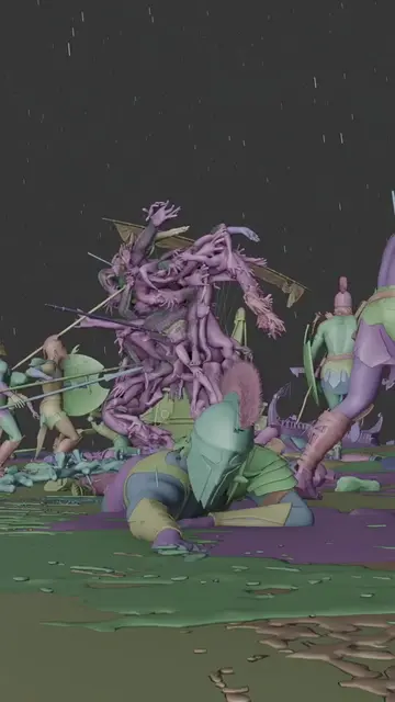 From raw viewport meshes to full cinematic chaos ⚔️🌊 Watch how this ancient bea