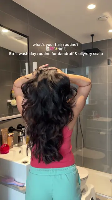 A wash-day routine for dandruff + oily/dry scalp.🫧🧖🏼‍♀️🛁🎀 Episode 1 of What
