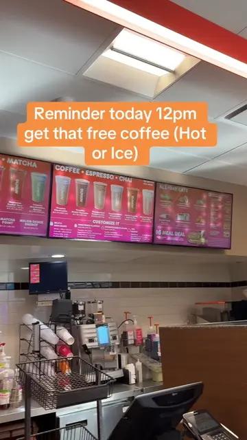 Free hot or ice coffee at #dunkin #dunkindonuts #morningvlog #free #coffeetalk 