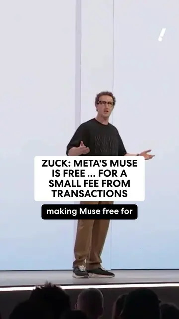 Mark Zuckerberg says Meta's making Muse free ... for a small fee from transactio
