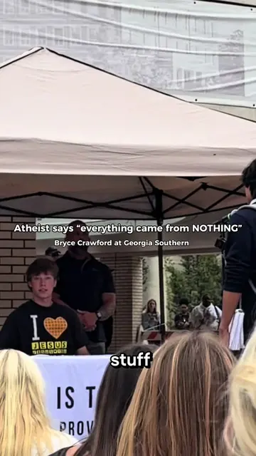 @brycecrawford came to my college today and an atheist told him everything came 