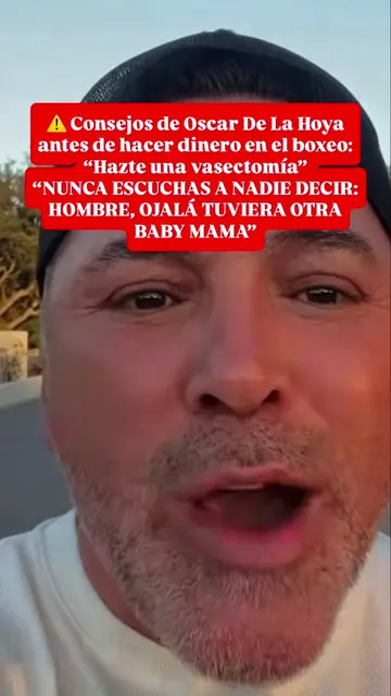 Oscar De La Hoya tiene un consejo muy particular para los jóvenes que están come
