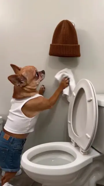 When a knit hat falls into the toilet...#chihuahua #chihuahuas #chihuahuasoftikt