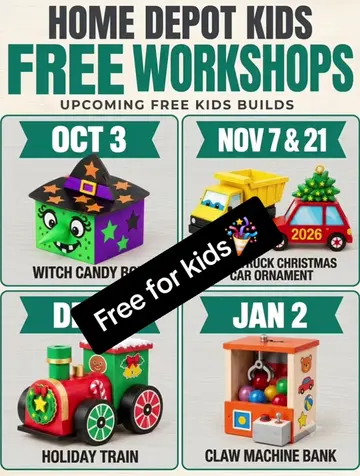 🛠️ FREE KIDS ACTIVITY ALERT! 🧡 Home Depot Kids Workshops are back with FREE ha