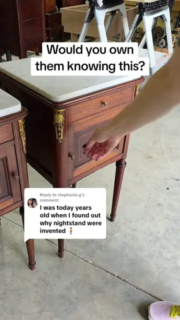 Replying to @stephanie.g  Before indoor plumbing, bedside cabinets were designed