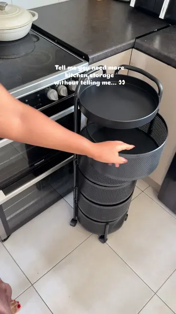 Okay THIS is the kind of kitchen storage I need ,5 tiers, it moves around, and e