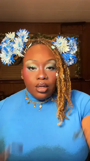 Recreating @Trinity Tatum Teen Vogue Glam ✨💙 #colorfuleyeshadow #makeuptransiti