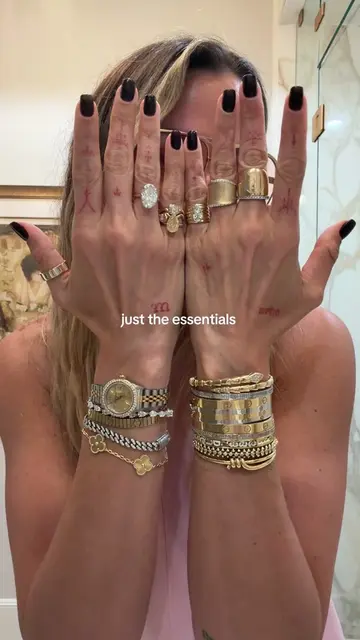 Essentials #maximaliststyle #jewelryinspo #braceletstack #earringstack #jewelrya