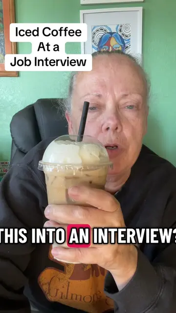 What do you think? Iced coffee at an interview? Yes or no. #latte #icedcoffee #i