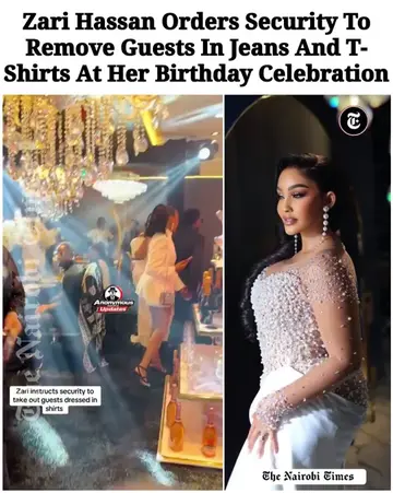 A viral video shows Zari Hassan instructing security to remove guests who attend