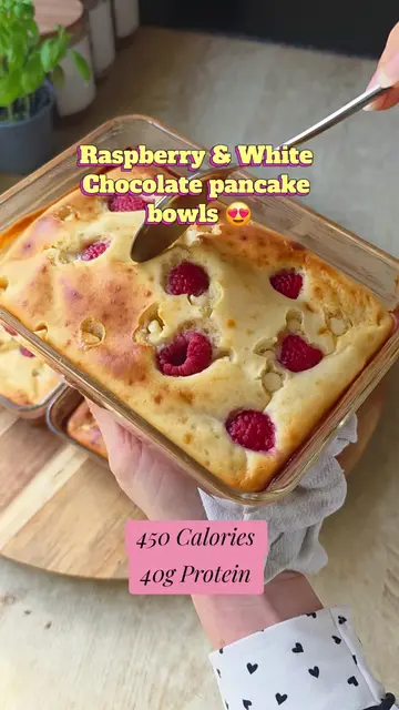 Raspberry & White chocolate pancake bowls 😋 One of my favourite breakfasts you 