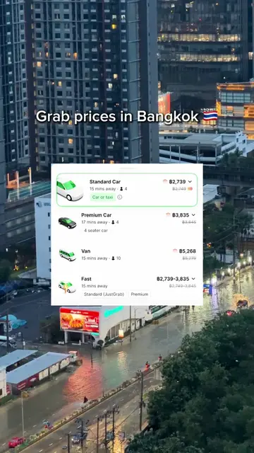 Grab  prices during the Bangkok floods 🌧️🚕 #BangkokFlood #BangkokThailand #Ban