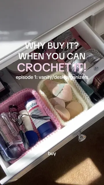 CROCHET VANITY ORGANIZERS TUTORIAL 🎀 why buy it, when you can crochet it? 🥰 cr