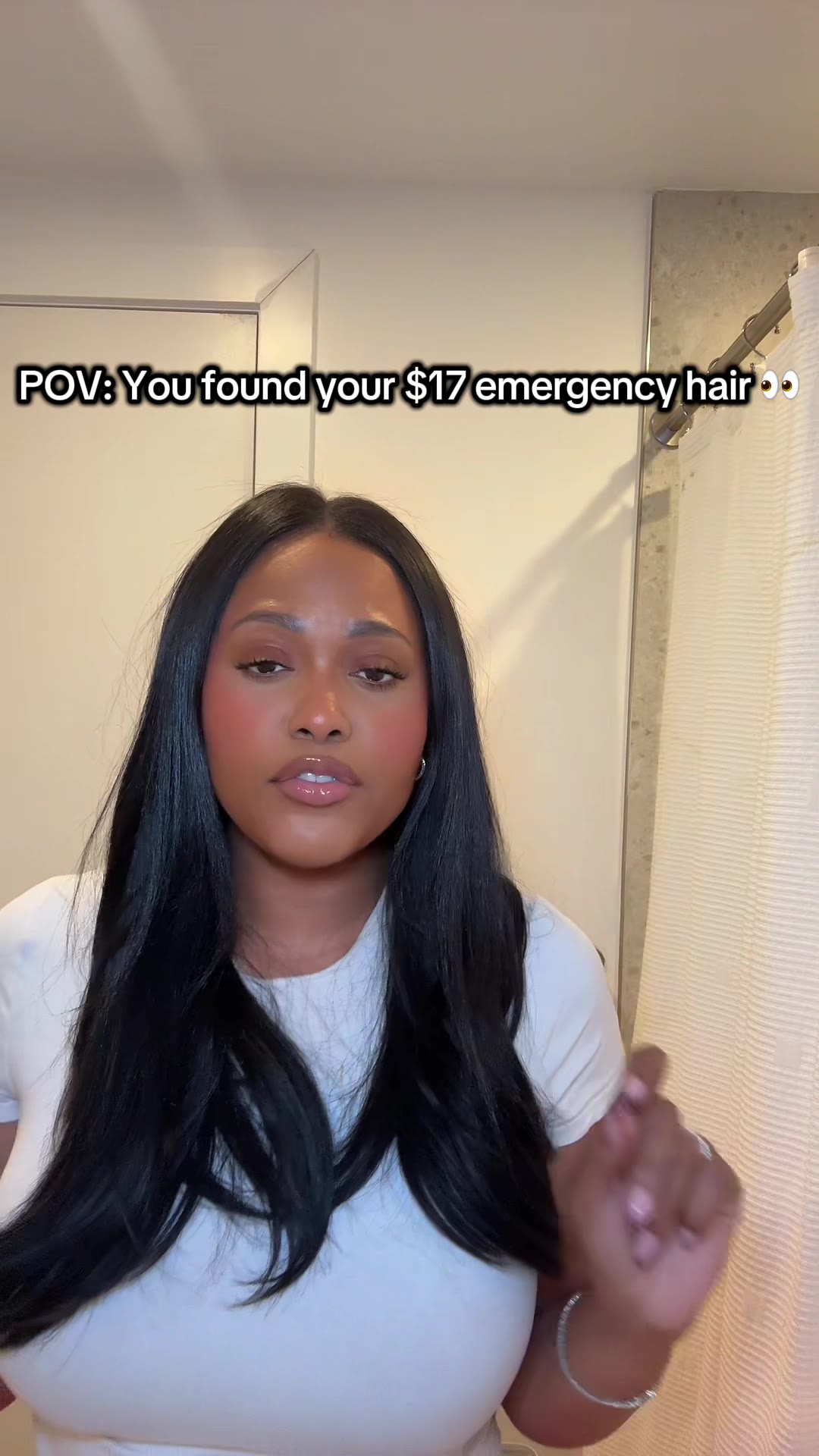 Emergency hair secured 😂 because you just never know when you need to get cute 