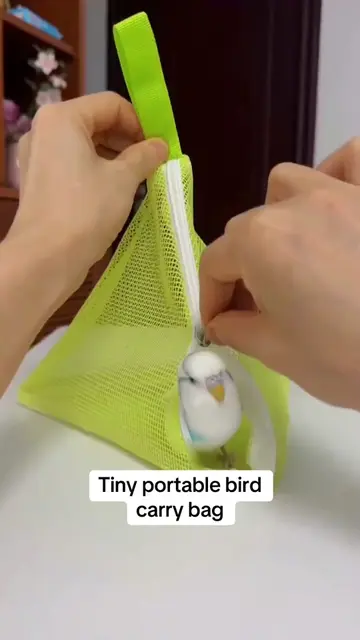 Lightweight mesh parrot carrier bag. Breathable, compact and easy to carry. Perf