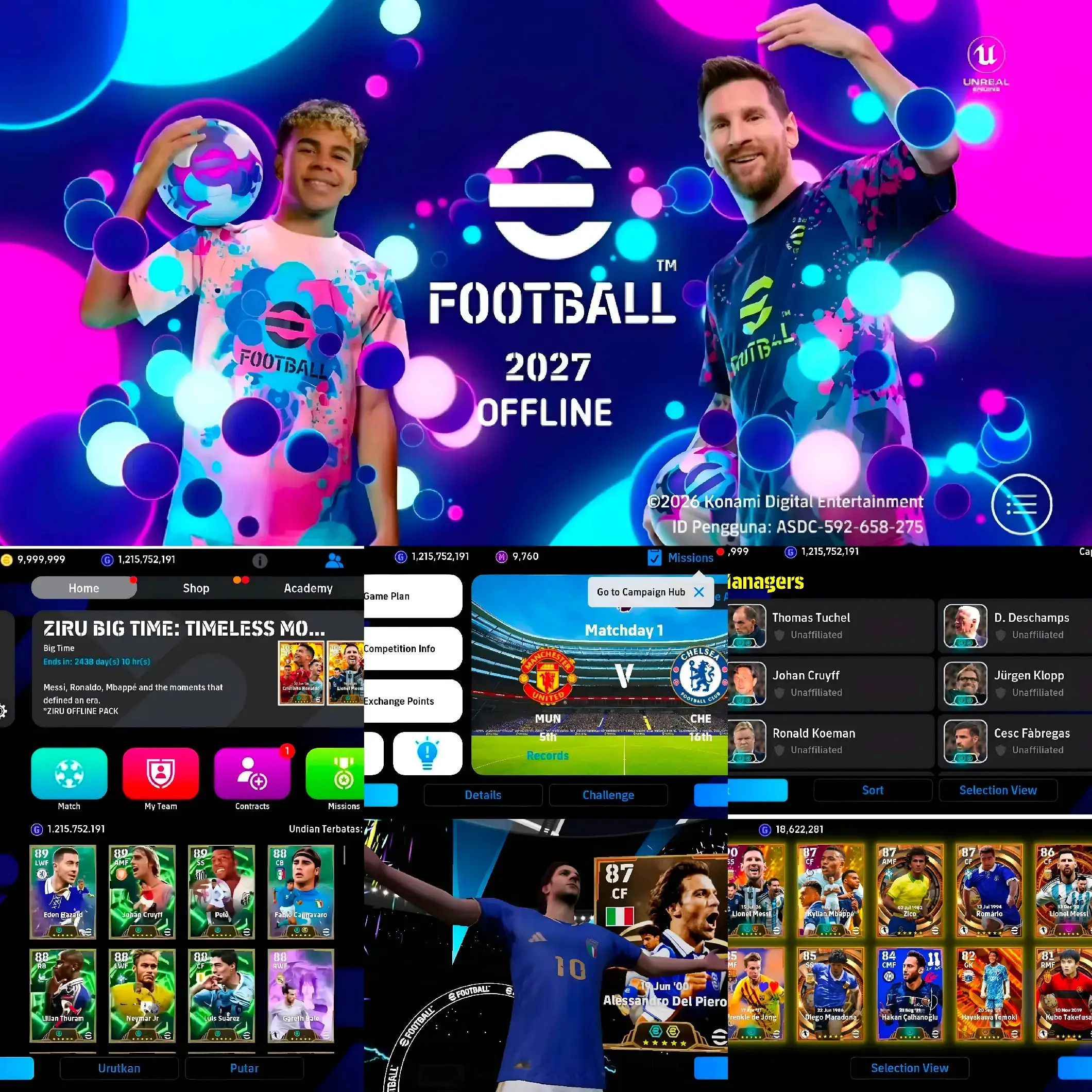 eFootball 2027 Mobile Offline Update Can Play My league and Unlimited Gacha New 