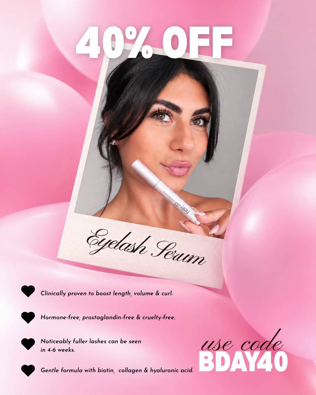 40% OFF the Lash Therapy faves you actually want 👀 use code BDAY40 before the b