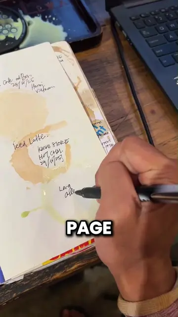 She Records Every Café Visit With One Coffee Ring #CoffeeTok #TravelTok #CoffeeJ