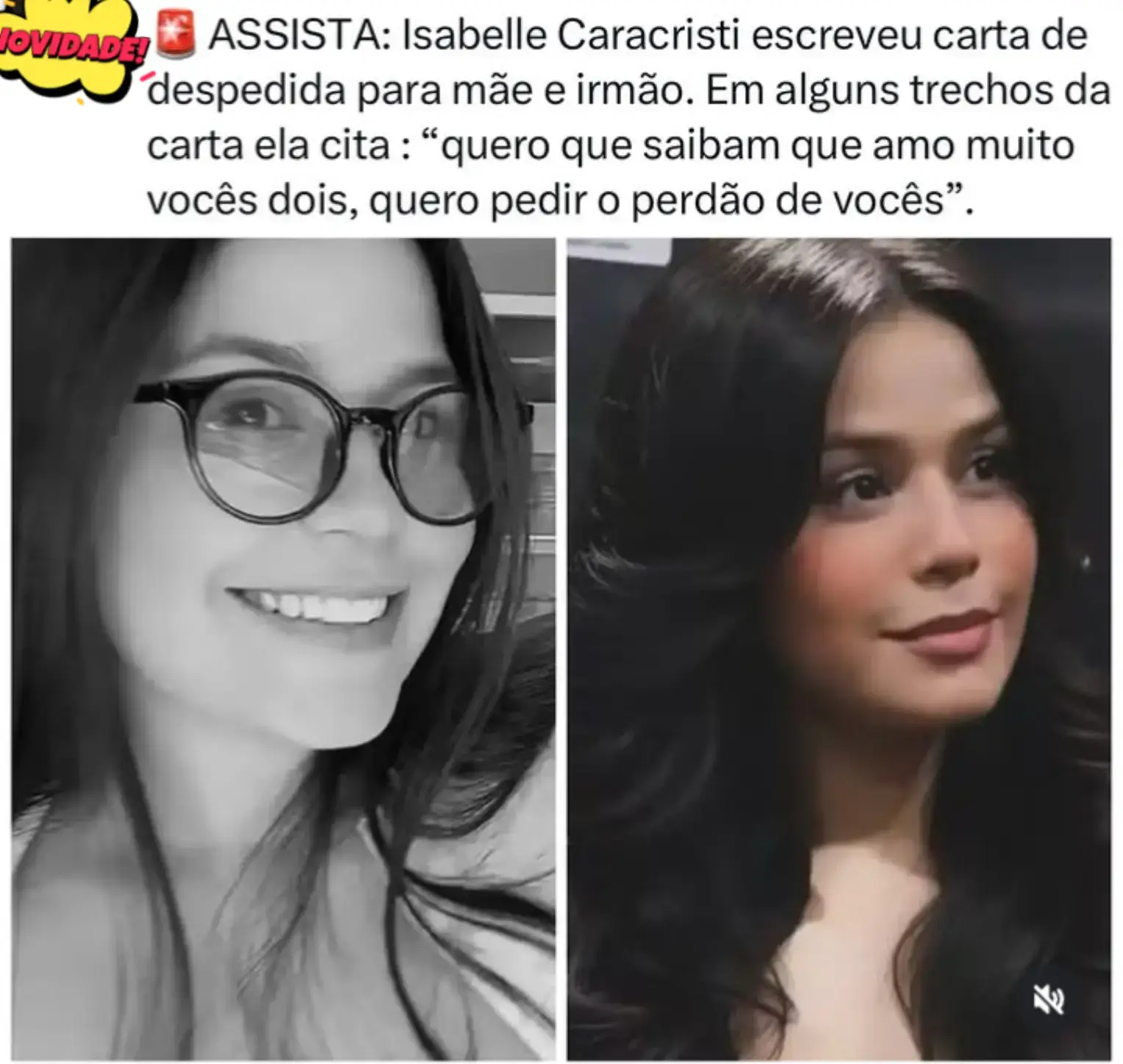 🚨 Pouco antes de ser encontrada mort4, Isabelle Caracristi, de 22 anos, escreve