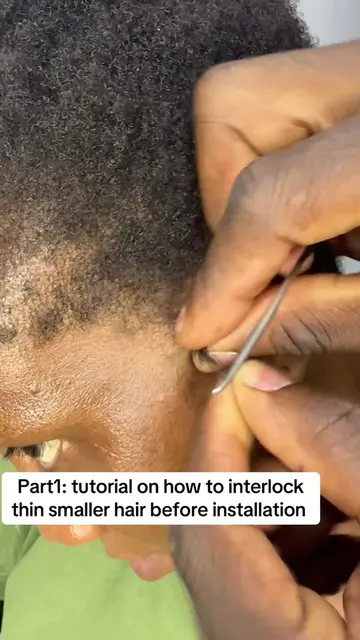 Part1 : tutorial on how to interlock thin smaller hair before installation #part